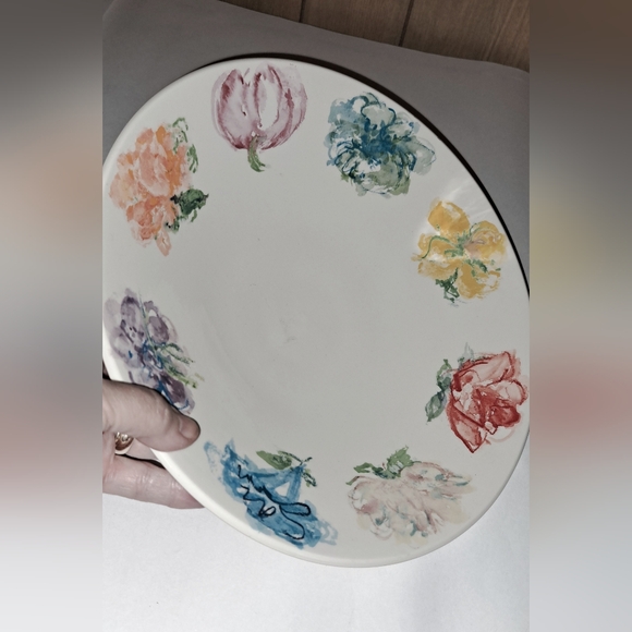 RARE Tiffany & Co. BLOSSOM Round Vegetable Bowl 10 1/2" Large Painted Flowers - Picture 4 of 11